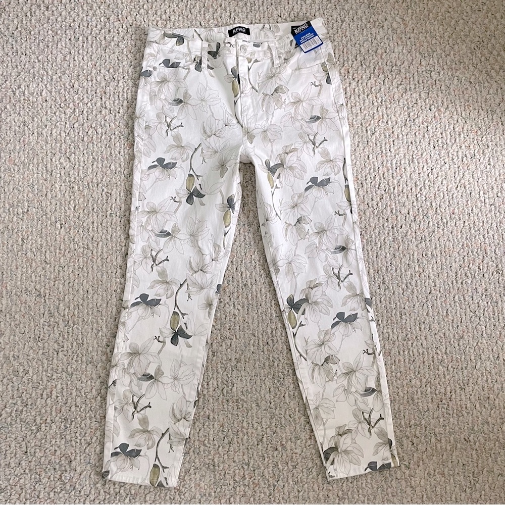 NEW! High Rise Floral Soft Stretch Ankle Skinny Jeans Pants